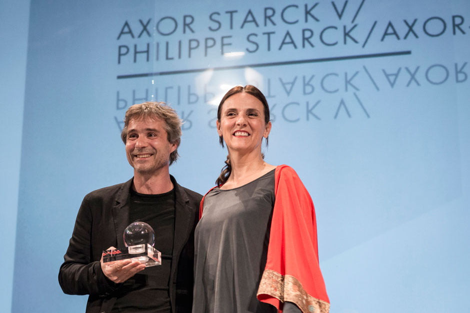 Philippe Grohe, head of Axor, and Marta RIOPÉREZ, editor in chief at ELLE DECOR Spain © Valentina Sommariva