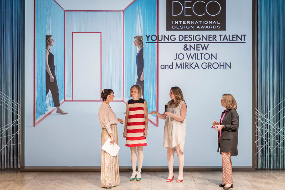 Paola Maugeri, speaker, Young Designer Talent Mirka Grohn & Jo Wilton from &New, Livia Peraldo, Editor-in-Chief at ELLE DECOR Italy © VALENTINA SOMMARIVA