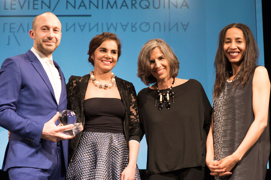 Doshi Levien, designers, with Nani Marquina, Founder of Nanimarquina, and Michelle OGUNDEHIN, editor in chief at ELLE DECORATION UK © Valentina Sommariva