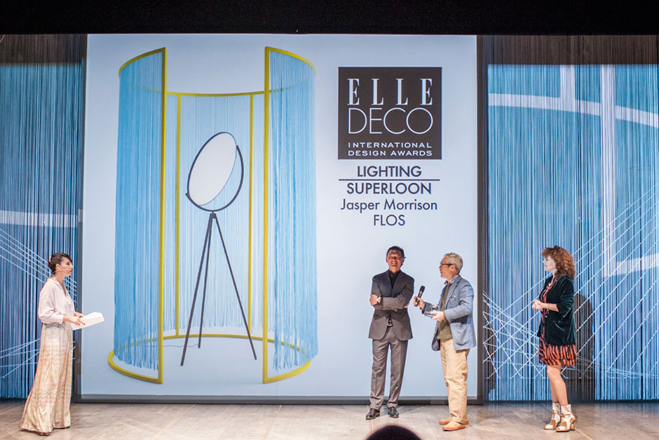 Paola Maugeri, speaker, Piero Gandini, CEO of Flos, Jasper Morrison, designer and Edine Russel, Editor-in-Chief at ELLE DECORATION Netherlands © VALENTINA SOMMARIVA